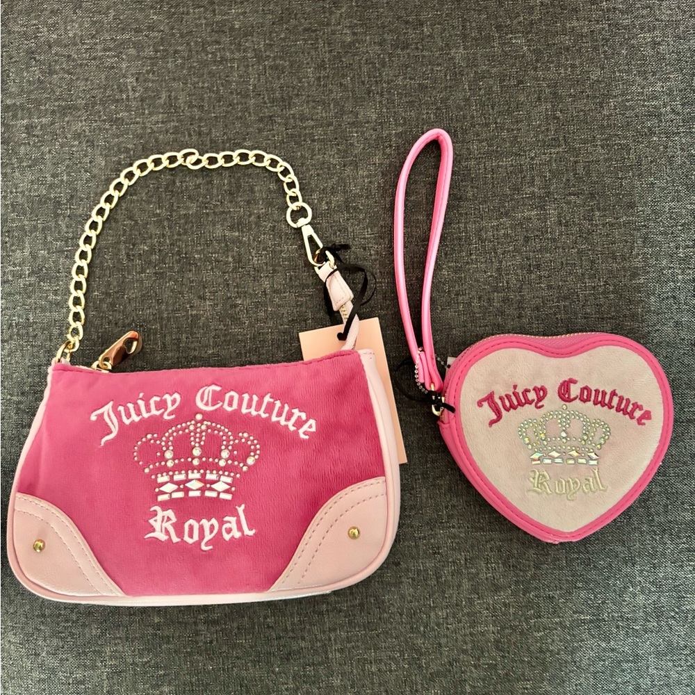 🩷Juicy Couture Pink and Gold Royal Bag Set💕